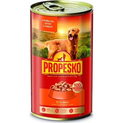 Propesko Adult kúsky kuracie pečeň mrkva v omáčke 1240 g