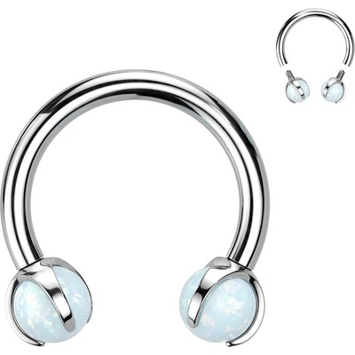Steel Edge piercing do ucha z titanu SETIH28 Bílá