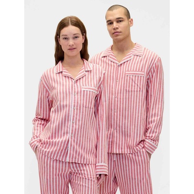 GAP pyžamová flanelová košile Unisex červená