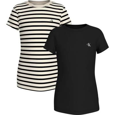 Calvin Klein Тениска Calvin Klein Stripe Slim short sleeve T-shirt 2 units - Black