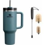 STANLEY 1913 Quencher H2.0 Flowstate Drinking Bottle with Straw 1.2L - Thermo Mug Cools 11 Hours - 48 Hours Ice Cooled - With Cleaning Brush - Blue Spruce - 100000112460