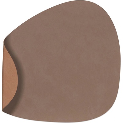 LIND DNA Подложка за маса curve nupo 37 х 44 см, двулицев, трюфел / стар розов, кожа, lind dna (lind992098)