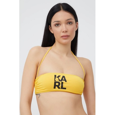 KARL LAGERFELD Горнище на бански Karl Lagerfeld в жълто с подплатена чашка (KL22WTP02)