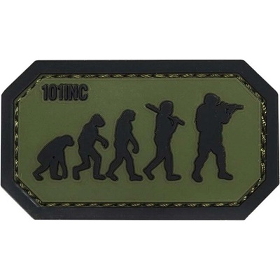 101INC Nášivka AIRSOFT EVOLUTION velcro 3D PVC ZELENÁ