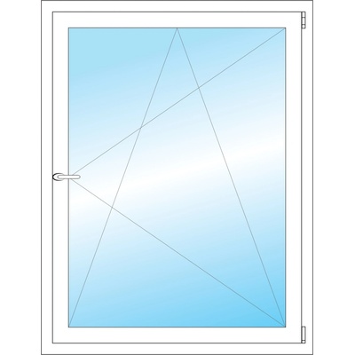 OKNA HNED Plastové okno 96x125 cm (960x1250 mm) bílé otevíravé a sklopné pravé