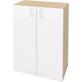 Narbutas Шкаф Narbutas Choice, 800x420x1075 mm, с корпус от избелен дъб, бели врати с бяла правоъгълна дръжка