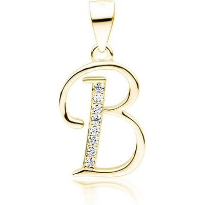 Olivie písmeno B stříbrný přívěsek Gold 5306