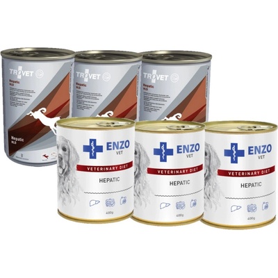 Trovet HLD Hepatic 3 x 400 g a Enzo Vet Hepatic 3 x 400 g