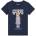 GUESS Тъмносиня тениска за момиче с цветно мече и сив надпис Guess