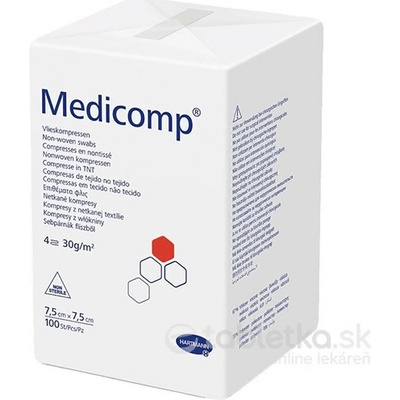 Medicomp kompres nesterilný 7,5 x 7,5 cm 100 ks