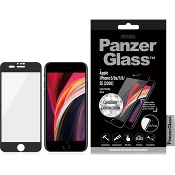 Panzer Стъклен протектор PanzerGlass за Apple Iphone 7/8/6/6s/2020 SE CaseFriendly, CamSlider, Swarovski - Черно