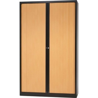 Bisley Policová roletová skříň ET412/19/4S černá av1, černá, strukturovaný lak, černá