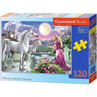 Castorland Пъзел Castorland от 120 части - Принцесата и еднорозите (B-13098-1)