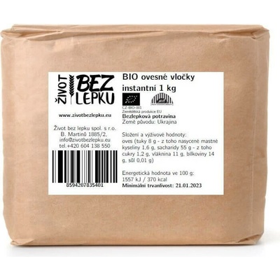 Život bez lepku bio ovsené vločky jemné 1 kg
