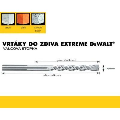 Vrták do zdiva EXTREME 8,0x150/200mm, DeWalt