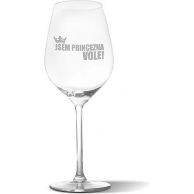 Sablio Sklenička na víno Jsem princezna vole! 490 ml