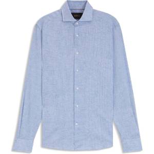 HUGO BOSS L-Hays Slim Fit Linen Shirt - Turquoise
