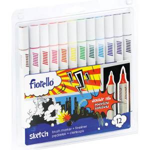  Флумастери и тънкописец sketch Fiorello 12 цвята (1608006-160-2232)
