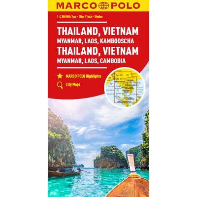 Thailand, Vietnam, Laos, Cambodia Marco Polo Map