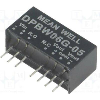 MEAN WELL DPBW06G-05 Měnič: DC/DC; 6W; Uvst: 18÷75VDC; Uvýst: 5VDC; Uvýst2: -5VDC; SIP8