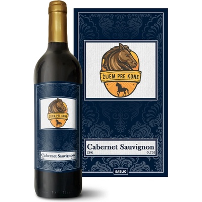 Sablio Žijem pre kone Cabernet Sauvignon Červené víno 12 % 0,75 l (holá fľaša)