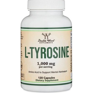 Double Wood Supplements L-Thyrosine, 1000 mg, 120 капсули, Double Wood (23011 DW)