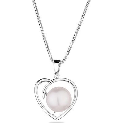 Swan Сребърно колие със сладководна бяла перла CAA053 Swan