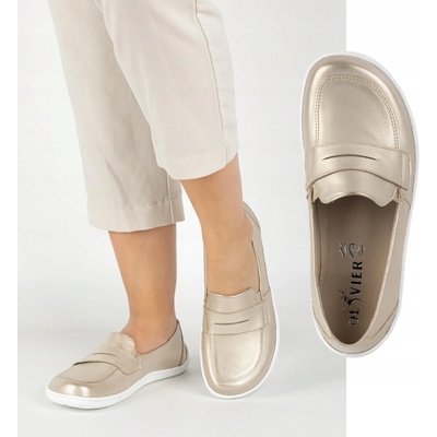 BAREFOOT Elegantné Dámske Topánky minimalistické mokasíny 1280 zlaté