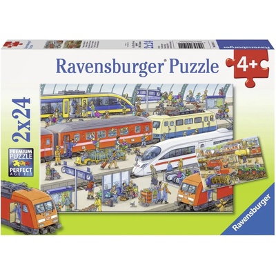 Ravensburger - Puzzle 2x24 Train station - 40 - 99 piese