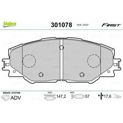 Sada brzdových platničiek kotúčovej brzdy VALEO ESSENTIAL 301078