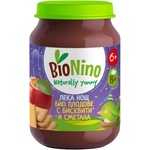 BioNino Био пюре BioNino Лека нощ - Плодове с бисквити и сметана, 6 м+, 190 g (BN2492) - ozone
