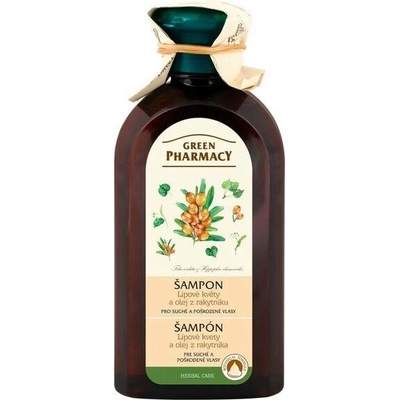Green Pharmacy šampón na suché a poškodené vlasy lipové kvety a olej z rakytníku 350 ml