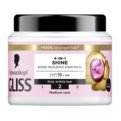 Schwarzkopf Маска за коса Schwarzkopf Gliss 4 in 1 Liquid Silk Hair Repair, За блясък, 400 мл (726336)