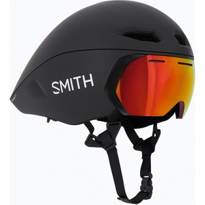 Smith Optics Каска за велосипед Smith Jetstream TT матово черно/хромапово червено огледало/прозрачна