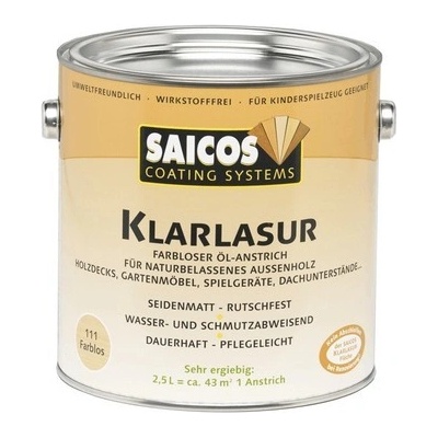 Saicos čirá lazura na dřevo 10 l bezbarvá