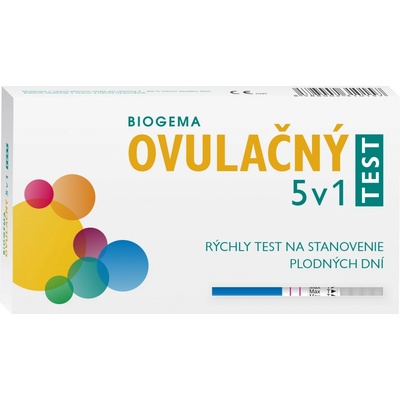Biogema 5v1 ovulačný test rýchly test na stanovenie plodných dní 1 x 5 ks