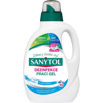 Sanytol dezinfekčný prací gél s vôňou sviežosti 1,7 l 34 PD