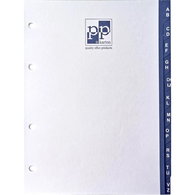 Karton P+P Papírové rozlišovače - A5, bílé, A-Z, sada 11 ks