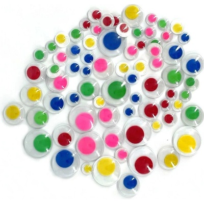 SMT Creatoys Dekorační pohyblivé oči kulaté barevné 8-20mm (75ks)