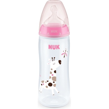 Nuk Шише със силиконов биберон NUK - First Choice, TC, 360 ml, 6 - 18 месеца, Розово (10216248-Розов)