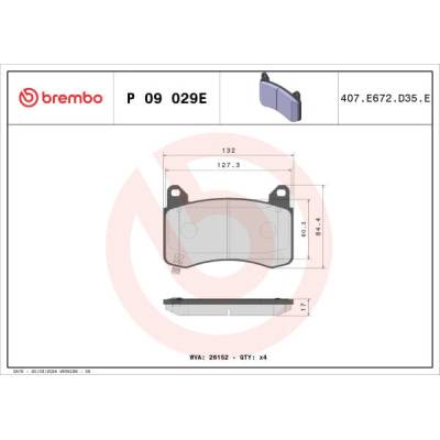 Sada brzdových destiček, kotoučová brzda BREMBO P 09 029E
