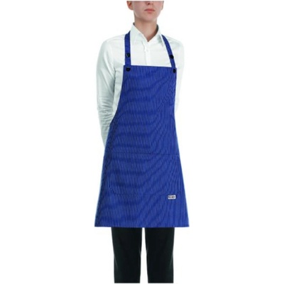 Egochef Kuchárska zástera dámska Modré jemné biele pásy 70x70 cm