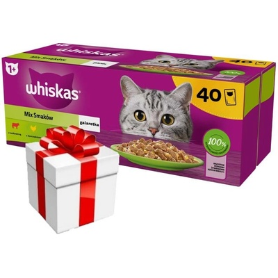 Whiskas Výběrové menu hovězí kuře losos tuňák v želé + Překvapení pro kočku 40 x 85 g