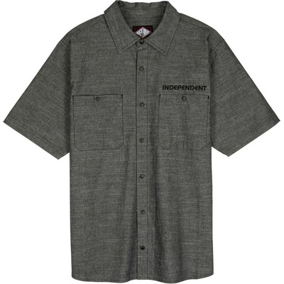 Independent košela Groundwork krátky rukáv black chambray