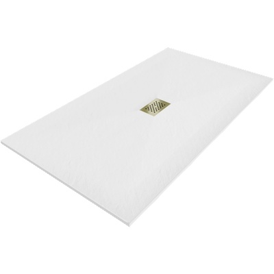 Mexen Hugo правоъгълна душ кабина SMC 150 x 100 см, бяла, златен капак - 42101015-G (42101015-G)