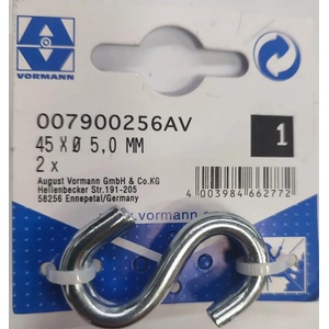 Vorman КУКА s-ОБРАЗНА ПОЦИН vrn 5ММ 40/8 2БР (4003984662772)