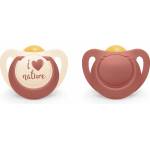 Nuk Каучукови залъгалки NUK for Nature - Червени, 0-6 месеца, 2 броя (10726080-Червен)