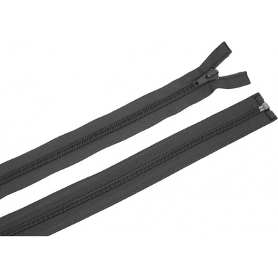 Zdrhovadlo zip plastový 85cm dělitelný šíře 6mm temně šedá