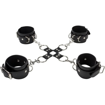 Image 1 of Ouch! Leather Hand And Legcuffs Black