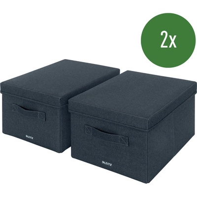Leitz úložný box s vekom 28.5 x 38 x 20 cm tmavosivá